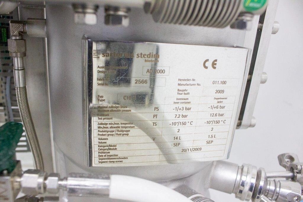 Tabliczka naczynia C10 w instalacji BIOSTAT C