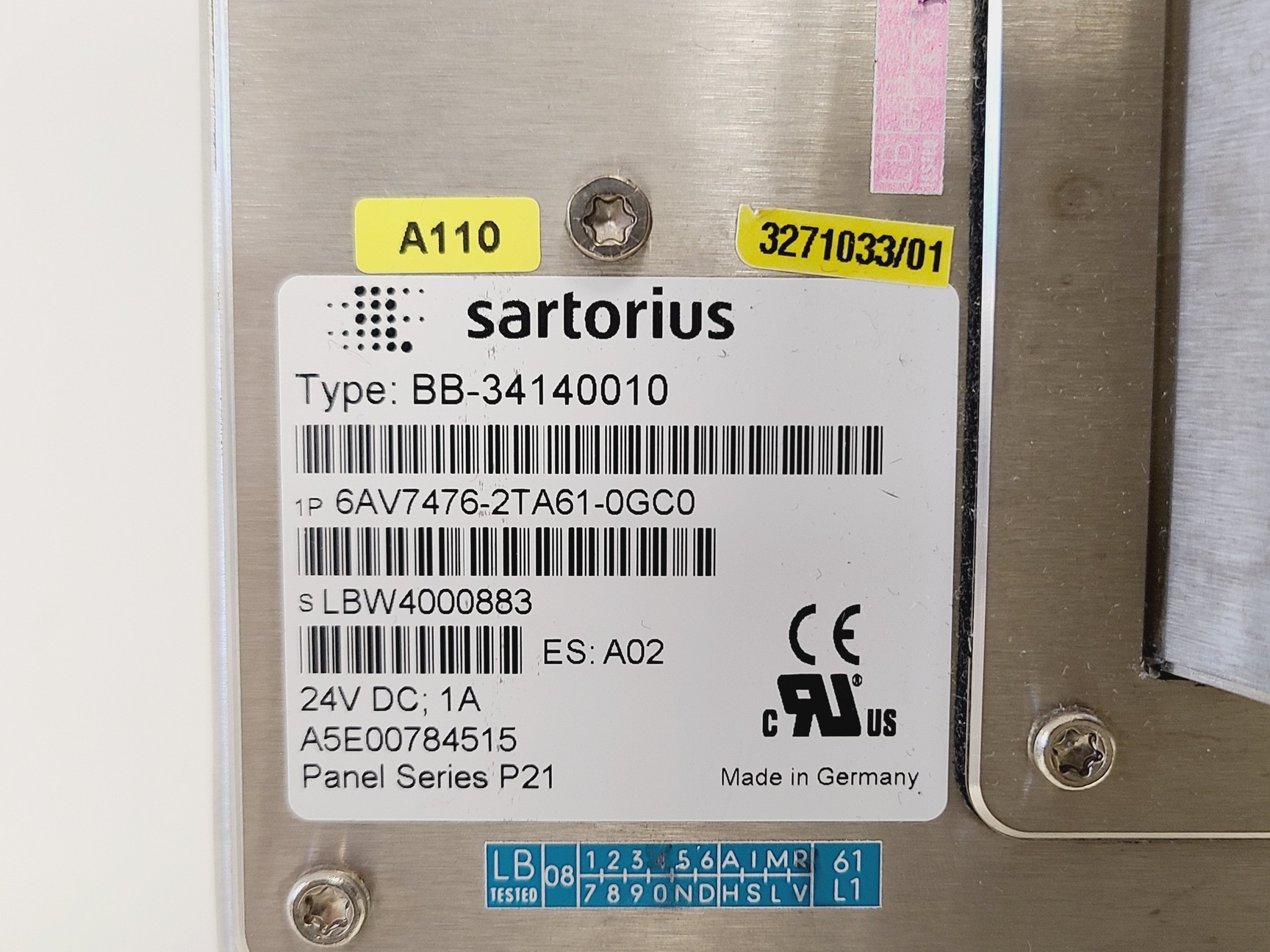 BIOSTAT Qplus — tabliczka Panel Series P21