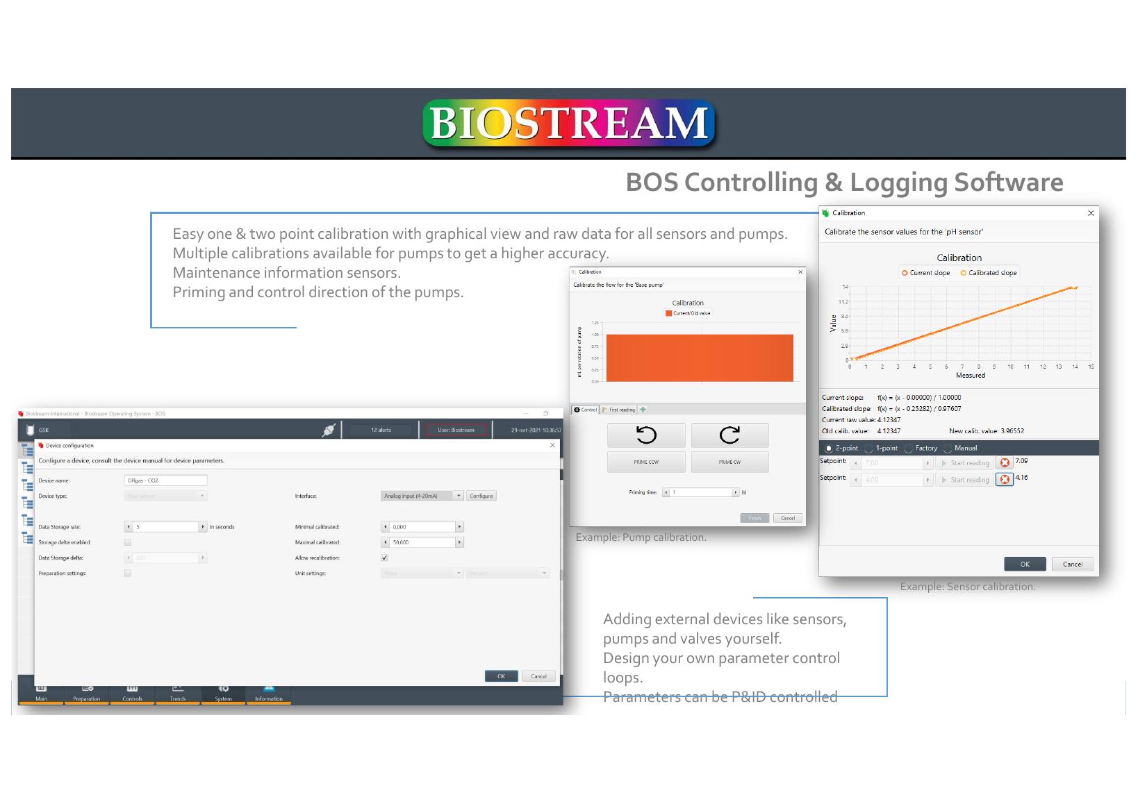 Biostream BOS — rzeczywisty widok interfejsu z firmowego katalogu; funkcja platformowa, nie dowód exact build instalacji.