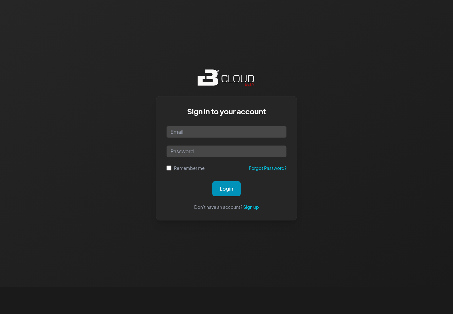 Brewtools Cloud — ekran logowania