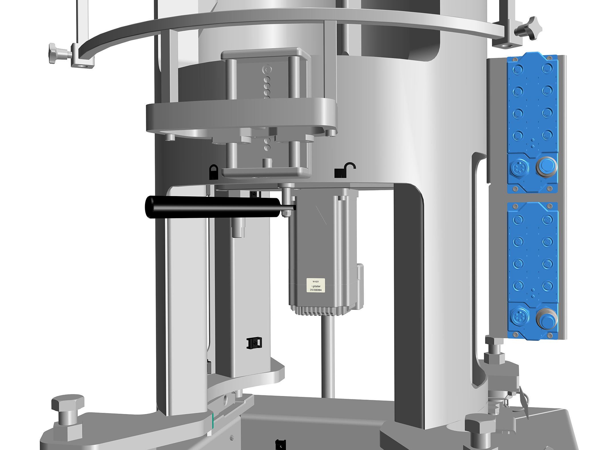 Mechanizm blokady podstawy wirnika w X-50