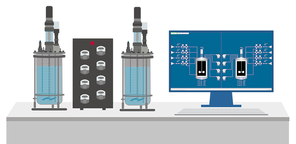 Tezalon Dual Bioreactor Controller — oficjalna fotografia produktu lub konfiguracji.