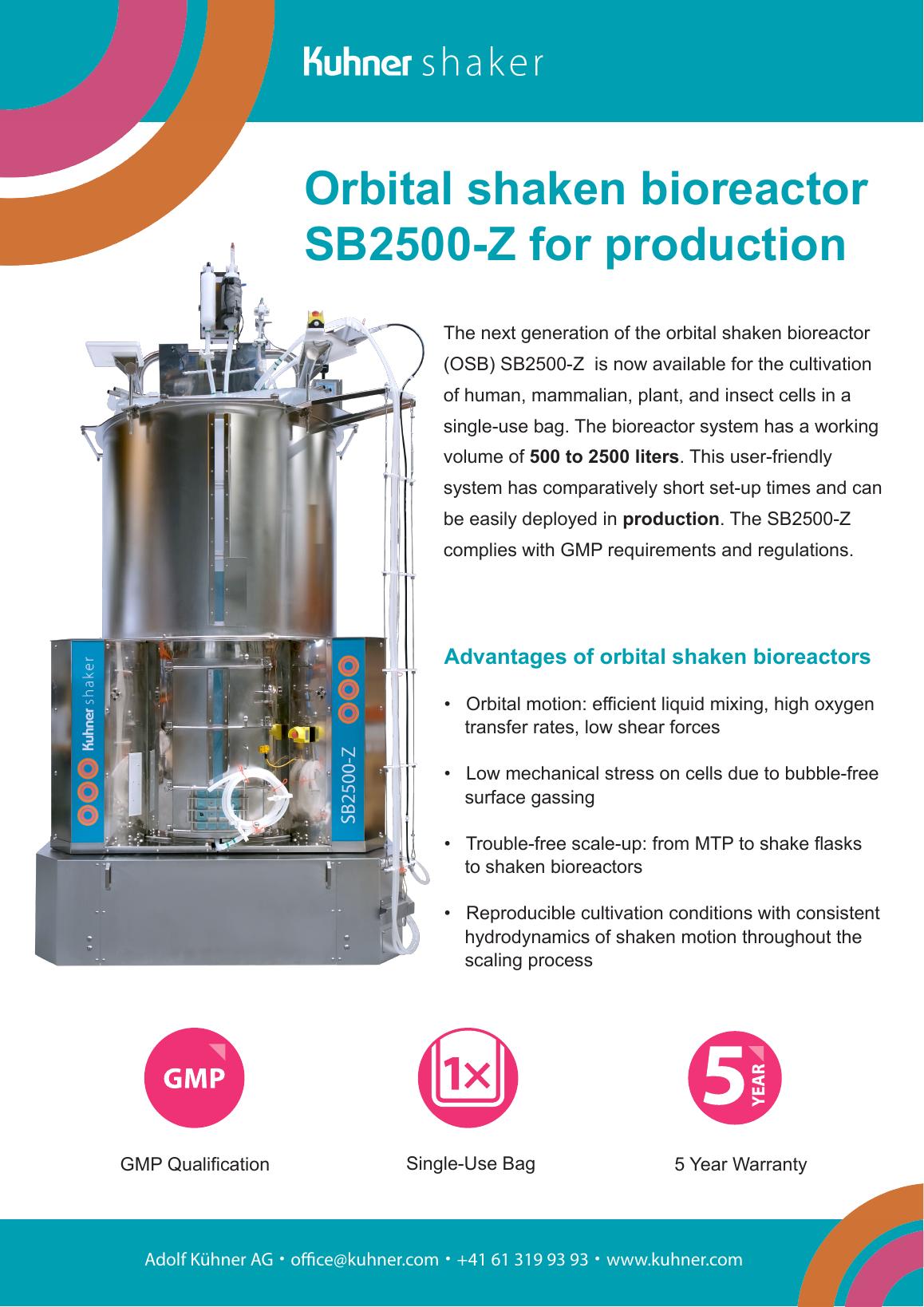 Kuhner Shaker SB2500-Z — oficjalna plansza produktu.