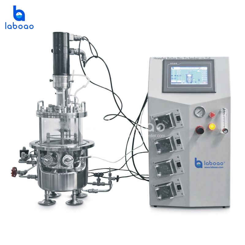 LABOAO XGCA/XGJA Benchtop In-situ Glass Bioreactor — widok 3 z materiałów producenta (800×800).