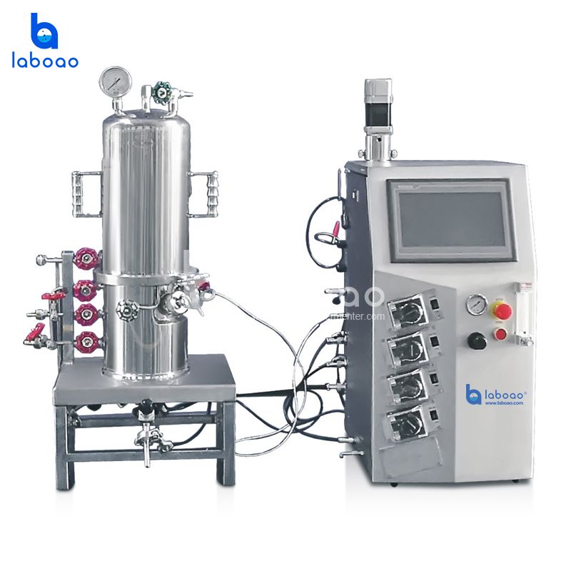 LABOAO XGCA/XGJA Benchtop In-situ Glass Bioreactor — widok 2 z materiałów producenta (800×800).