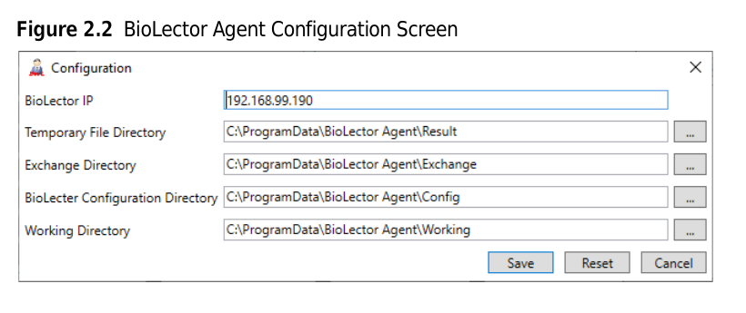 Konfiguracja BioLector Agent 1.10