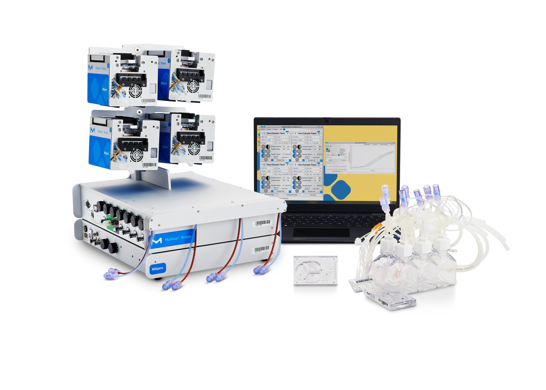 Merck / MilliporeSigma Mobius Breez Microbioreactor — oficjalny lub pochodny materiał techniczny z dokumentacji produktu.