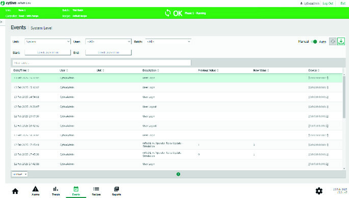 Event i audit trail mPath Link V3