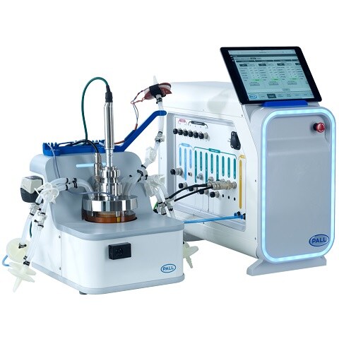 Pall iCELLis Nano z naczyniem fixed-bed, docking station i wieżą mPath