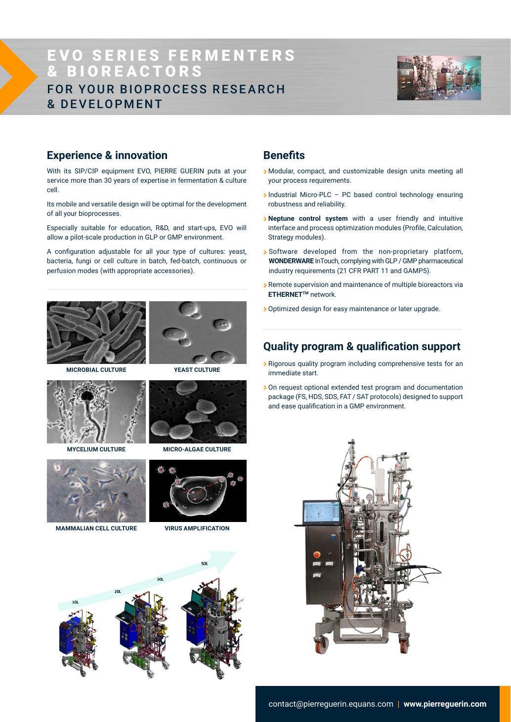 Pierre Guérin BIOPRO EVO Series — oficjalna strona karty technicznej lub broszury producenta.