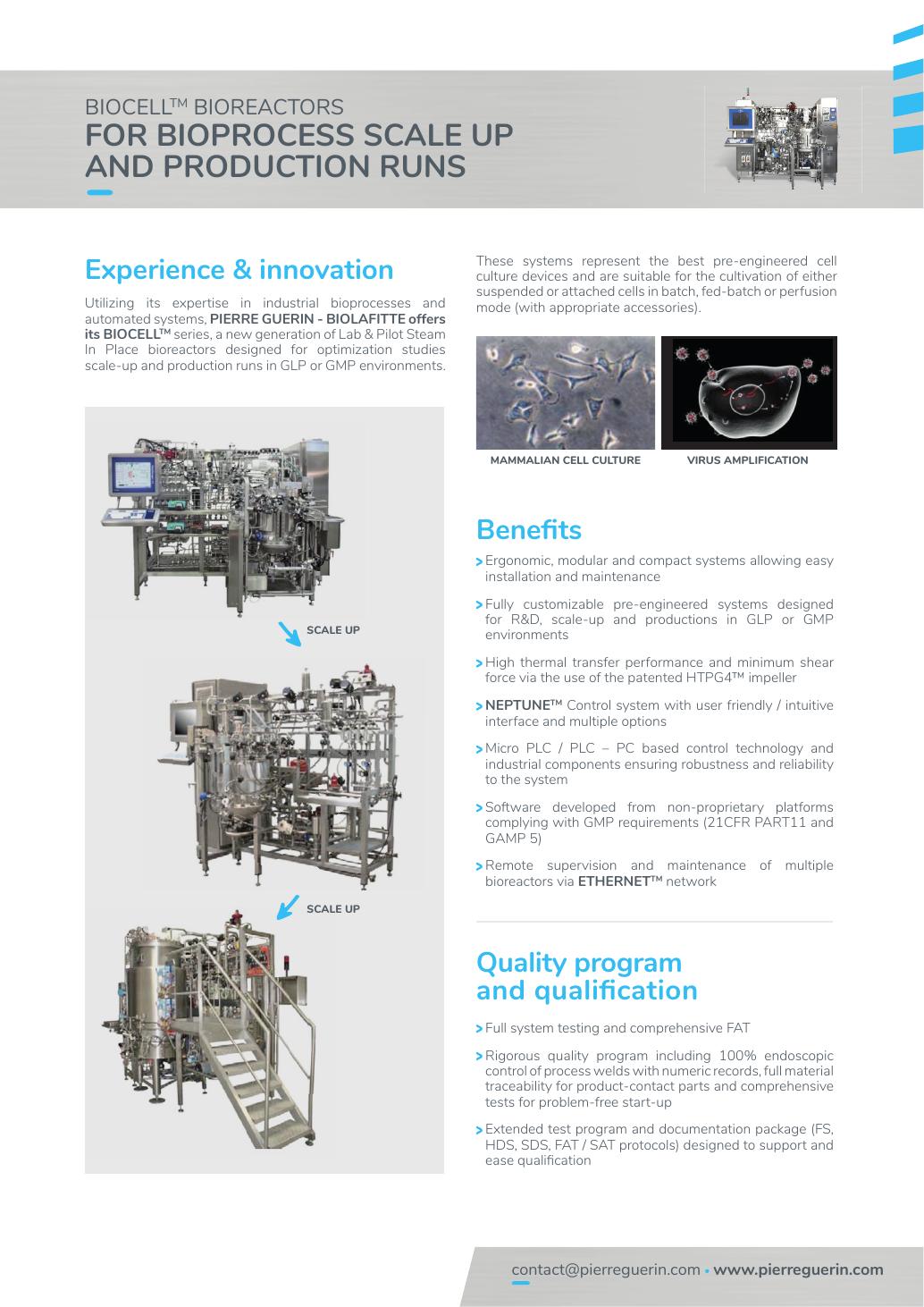 Pierre Guérin BIOCELL Lab & Pilot Series — oficjalna strona karty technicznej lub broszury producenta.