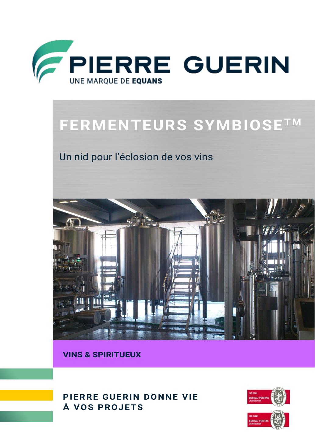 Pierre Guérin SYMBIOSE Fermenters — oficjalna strona karty technicznej lub broszury producenta.