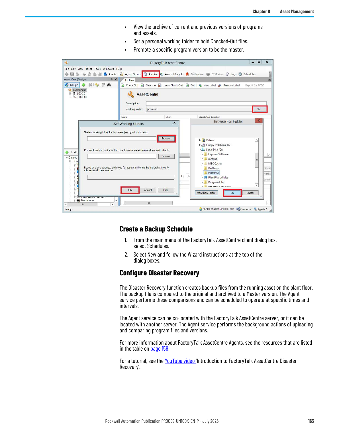Harmonogram kopii w FactoryTalk AssetCentre
