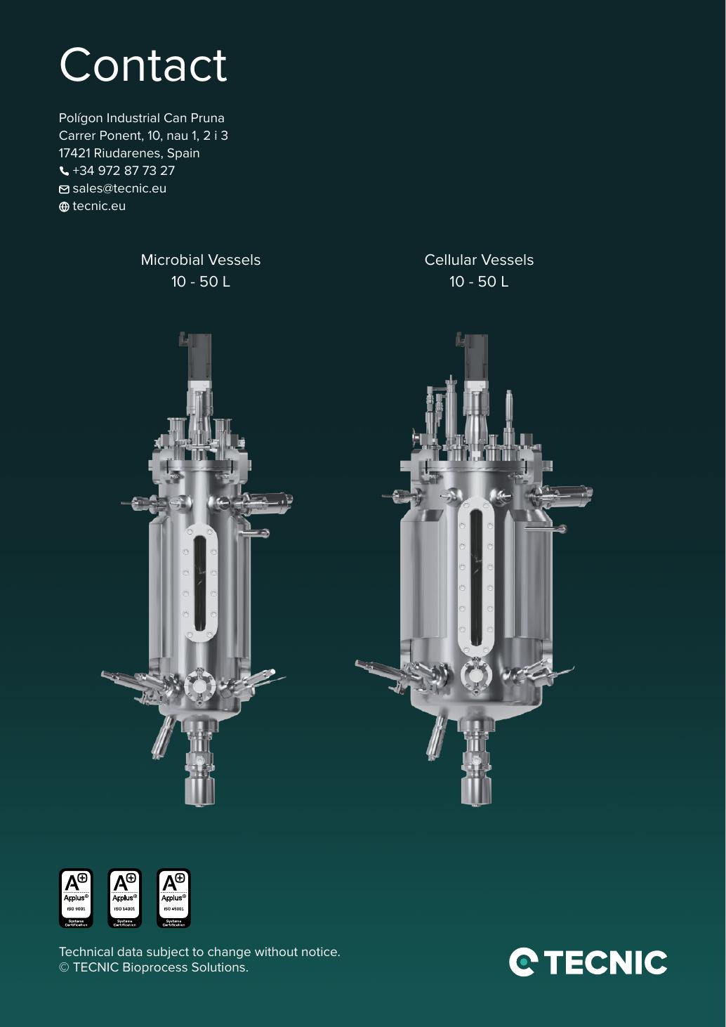 TECNIC ePILOT Bioreactor MU — oficjalna plansza karty technicznej z urządzeniem, funkcjami lub rzeczywistym HMI.
